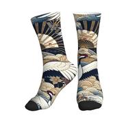 Vortithora Longevity-Luck-Japan-Cranes Athletic Crew Chaussettes pour homme et femme Chaussettes de sport confortables pour chaussures de taille 36-45 pour entraînement quotidien