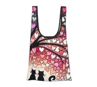 Vortithora Love-Tree-Cats-Couple Sac à provisions pliable réutilisable Sac d'épicerie portable pour un usage quotidien