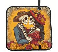 Vortithora Mexico-Marigold-Skeletons Coussin de siège de stade pliable imperméable et portable Petit tapis de camping pour camping, voyage, sports de plein air événements
