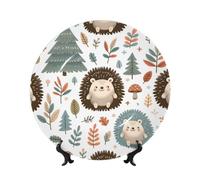 Vortithora Nature-Cute-Hedgehogs Assiette décorative de 25,4 cm avec support, assiette murale élégante pour décoration d'intérieur