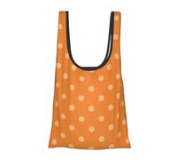 Vortithora Petit sac à provisions pliable et réutilisable à pois orange pour un usage quotidien