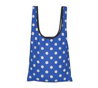 Vortithora Petit sac à provisions pliable réutilisable à pois bleus pour un usage quotidien