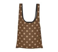 Vortithora Petit sac à provisions pliable réutilisable à pois marron pour un usage quotidien