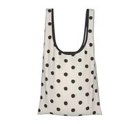 Vortithora Petit sac à provisions pliable réutilisable à pois noirs pour un usage quotidien