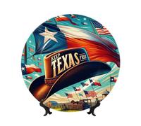 Vortithora Plaque murale élégante avec support - Motif drapeau du Texas - 25,4 cm