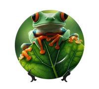 Vortithora Porto-Rico-Tree-Frog-Nature Assiette décorative avec support pour décoration d'intérieur 25,4 cm