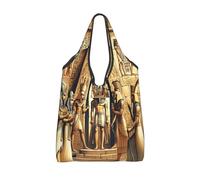 Vortithora Sac à provisions pliable et imperméable - Motif dieux égyptiens - Pharaons