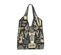 Vortithora Sac à provisions pliable et réutilisable Motif dieux de l'Égypte antique