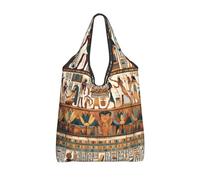 Vortithora Sac à provisions pliable réutilisable avec hiéroglyphes égyptiens anciens et imperméables