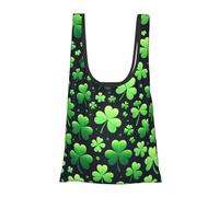 Vortithora Sac à provisions pliable réutilisable motif trèfle vert St-Patricks pour un usage quotidien