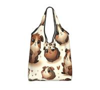 Vortithora Sac de courses pliable marron cochon d'Inde réutilisable Sac de courses fourre-tout imperméable