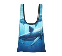 Vortithora Sharks-Swim-In-Ocean Sac à provisions pliable réutilisable Sac d'épicerie portable pour un usage quotidien