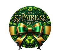 Vortithora St.Patrick's-Shining-Clover Assiette décorative de 25,4 cm avec support, élégante assiette murale pour décoration d'intérieur