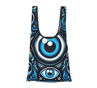 Vortithora The Blue-Evil-Eye Sac à provisions pliable réutilisable pour un usage quotidien