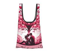 Vortithora Valentine-Love-Tree Sac à provisions pliable réutilisable pour un usage quotidien