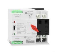 Vortiva Commutateur de transfert automatique 100 A 2P pour générateur de | Mode automatique/manuel, protection contre les surtensions/sous-tensions, compatible secteur/générateur/PV