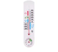 Vortiva Thermomètre hygromètre numérique pour intérieur et extérieur | Précision relative ± 2 °C/± 5 %, plage de -30 à 50 °C, grand écran LCD, matériau ABS, utilisation en intérieur et en
