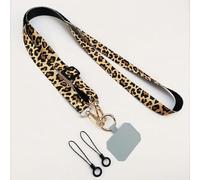 vortixia Lanière de téléphone Portable à imprimé léopard, Cordon de Cou, chaîne de lanières de téléphone Portable avec Joint Universel pour Tous Les étuis de téléphone