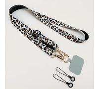 vortixia Lanière de téléphone Portable à imprimé léopard, Cordon de Cou, chaîne de lanières de téléphone Portable avec Joint Universel pour Tous Les étuis de téléphone