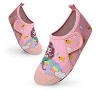 Vorvowry Chaussure Plage Enfant Fille Garçon Antidérapant Séchage Rapide Lumière Piscine Aquatique Chaussures d Eau Sirène Rose 22-23
