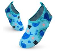 Vorvowry Chaussure Plage Enfant Fille Garçon Antidérapant Séchage Rapide Lumière Piscine Aquatique Chaussures d Eau Baleine Bleu Clair 30-31