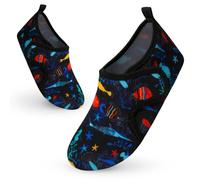 Vorvowry Chaussure Plage Enfant Fille Garçon Antidérapant Séchage Rapide Lumière Piscine Aquatique Chaussures d Eau Monde sous Marin 22-23