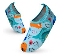 Vorvowry Chaussure Plage Enfant Fille Garçon Antidérapant Séchage Rapide Lumière Piscine Aquatique Chaussures d Eau Dinosaure Bleu 30-31