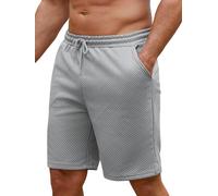 Vorvowry Short Homme Été Respirant avec Poches Bermuda Cargo Homme Léger Coupe Confortable Tissu Doux Idéal Casual Vacances Gris d'enfer XXL