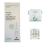 Vorwerk FP200 Folletto, 3 en 1 Filtre Premium, Un Paquet de 6 pièces, Blanc