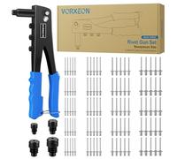 VORXEON Pince a rivet pop Avec Rivets 100pcs, Riveteuse manuelle Têtes changement rapide 2,4/3,2/4,0/4,8mm Pince à riveter Outils de rivetage pour la réparation de meubles d'automobiles et de motos