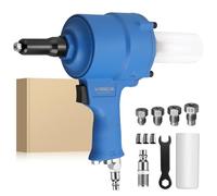 VORXEON Pistolet à Riveter Pneumatique Auto-aspiration Riveteuse Pneumatique Hydraulique 2205Lbf 1000 Kgf pour Rivets 2.4-4.8mm Riveteuse à air comprimé NPT1/4 Griffes remplaçables