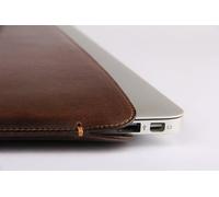 Vorya MacBook Air 27,9 cm Premium Marron foncé Cowboy véritable Cuir Naturel Housse de protection Coque