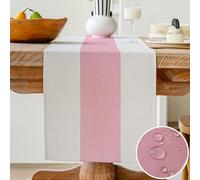 Vorysum Chemin de Table Moderne Imperméable Nappe de Table Décoration de Table pour Table à Manger Table Basse Restaurant Fête Dîner Vacances Cuisine（40x140cm A-Rose）