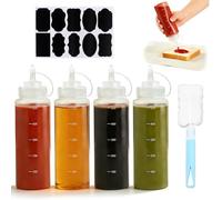 VORYXEL 4Pcs Recipient Sauce Vinaigrette, 500ML Bouteille à Condiments, Flacon Doseur Sauce