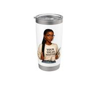 vos idées comptent pour une femme noire, une auto-assistance positive et un amour Gobelet isotherme en acier inoxydable double paroi