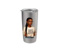 vos idées comptent pour une femme noire, une auto-assistance positive et un amour Gobelet isotherme en acier inoxydable double paroi