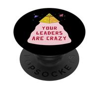 Vos Leaders sont Fous (déclaration OVNI Alien Amusant) PopSockets PopGrip Adhésif