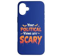 Vos opinions politiques sont effrayantes, drôle jeu de mots d'Halloween Coque pour iPhone 16 Plus