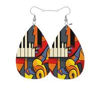 Vosach Boucles d'oreilles tendance en similicuir avec fleurs exotiques - Ornement ethnique traditionnel folk - Pour mariage - Bijoux pour femmes et amis, Universal, Cuir, Pas de pierre précieuse