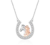 VOSAP Cadeau cheval pour filles et femmes, collier fer à cheval, cadeaux pour les amateurs de chevaux, fille, sœur, petite-fille, maman, anniversaire, fête des mères, Noël, Saint-Valentin, cadeaux de