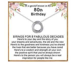 VOSAP Cadeau d'anniversaire pour femme, cadeau d'anniversaire pour meilleures amies, collier en argent sterling, bijoux pour 30, 40, 50, 60, 70 ans, maman, Argent sterling