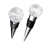 VOSAREA 1 Jeu Bouchon Bouteille Vin Métal Alimentaire Design Cristal Bouchons Réutilisables Coniques Pour Bar Fête Et Restaurant Spirales Spirales 2 Pièces