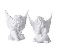 VOSAREA 1 Paire de Résine Adorables Chérubins Anges Statues Ange Gardien Figurine Aile Ange Modèle Gâteau Topper Décor Jardin Statues pour La Maison de Table