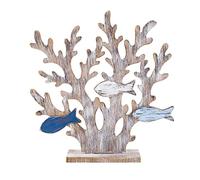 VOSAREA 1 Pc Ornements d'arbre De Poisson De Mer De Bureau Accessoires pour La Maison Décor De Poisson Nautique Déco De Table Méditerranéenne Ancien Bord De Mer Bois Plage Tropicale