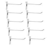 VOSAREA 10 Pièces Crochets pour Panneau Perforé, Crochets pour Grilles de Support en Fer Argentés, pour Marchandises et Paquet, Garage et Atelier