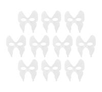 VOSAREA 10 Pièces Masques Faciaux en Pâte à Papier Blancs, Style | Pulpe Légère, Activité Créative pour Garçon Fille et Enseignants, Compatibles Acrylique et Paillettes
