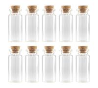 VOSAREA 100 Flacons en Verre Transparent 3 ML Bouchon en Bois Naturel, Diamètre 16 Mm, Lot de 100 Pièces, Bouteilles de Rangement Étanches pour Bricolage, Décoration et Conservation