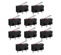 Vosarea 10pcs AC 125V 5A SPDT 1NO 1NC Court-Levier Droit Charnière Droite Mini Micro-Switch