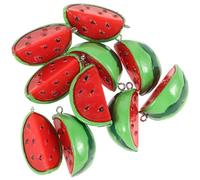 VOSAREA 10pcs Breloques Pendantes de Pastèque Rouge en Résine et Plastique, Accessoires Délicats pour Bijoux Diy, pour Colliers et Chaînes de Pull