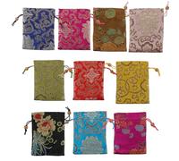 VOSAREA 10pièces Sacs à Cordon Brocart pour Mariage Pochettes de Rangement Élégantes pour Bonbons Bijoux et Petits Cadeaux Sacs à Main Portables Polyvalents pour Style Plusieurs styles